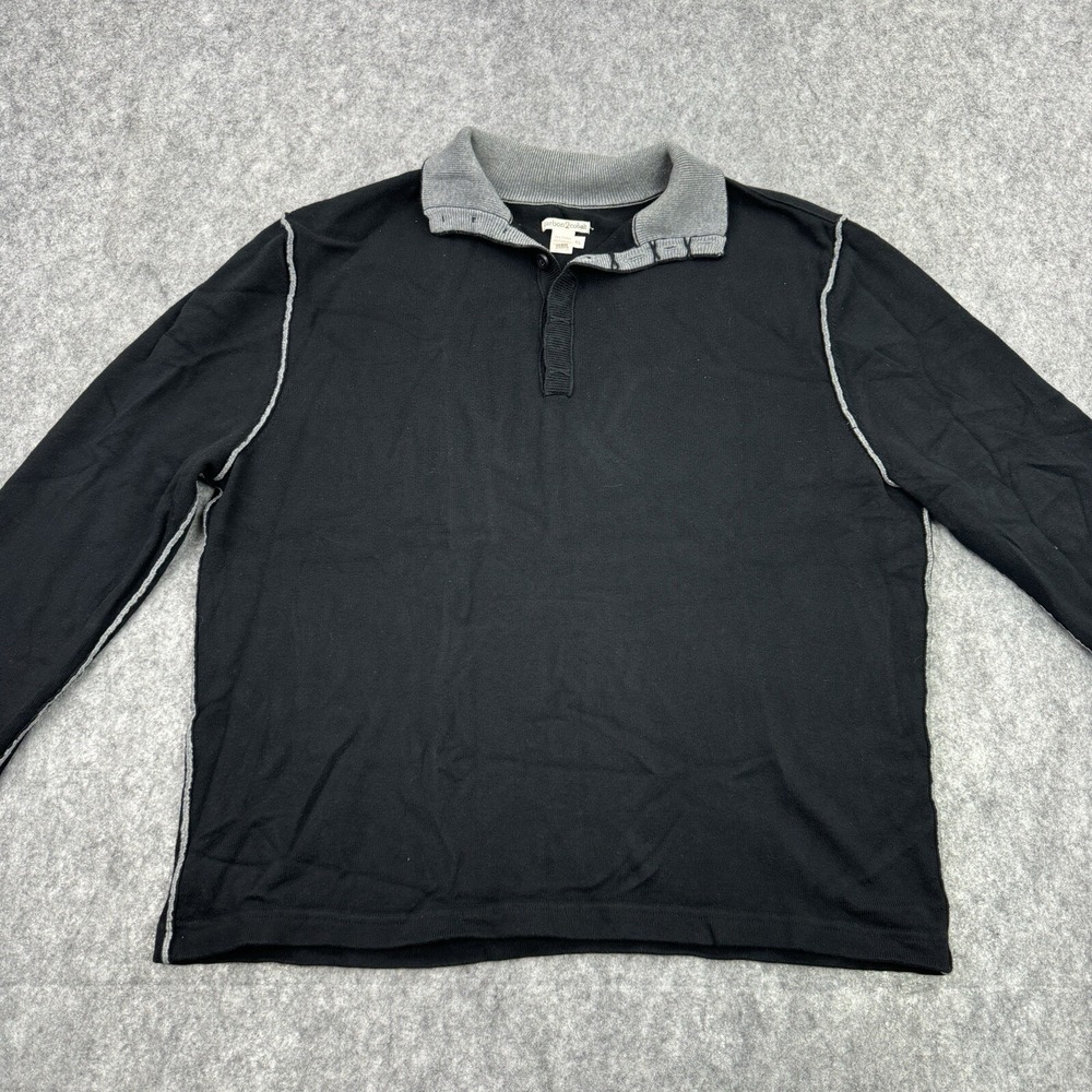 Carbon 2‎ Cobalt Sweater Mens Extra Large Black Henley Cashmere Blend